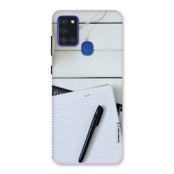 Headphones Notes Back Case for Galaxy A21s