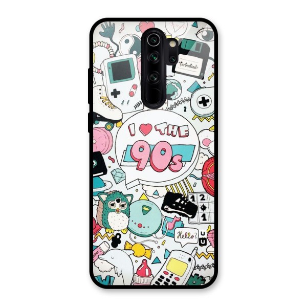 Heart 90s Glass Back Case for Redmi Note 8 Pro