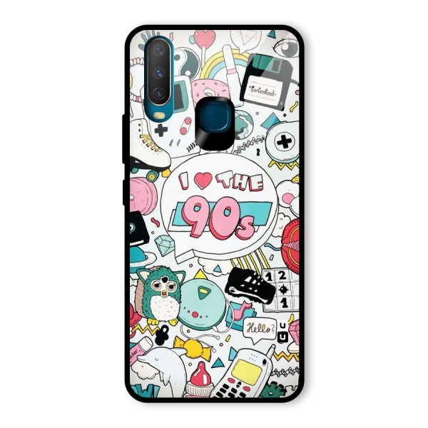 Heart 90s Glass Back Case for Vivo Y17