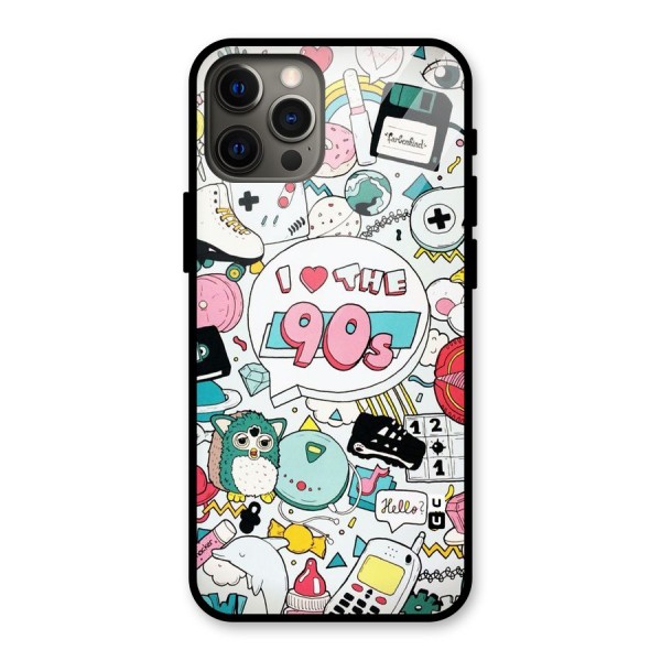 Heart 90s Glass Back Case for iPhone 12 Pro Max
