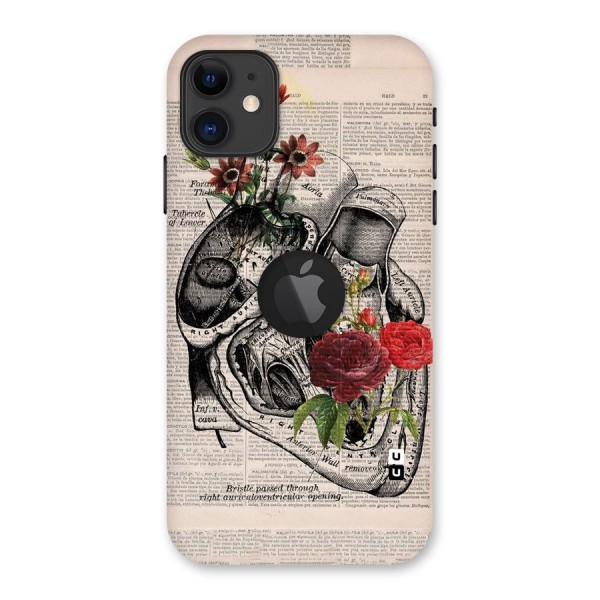 Heart Newspaper Back Case for iPhone 11 Logo Cut