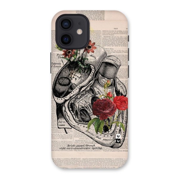 Heart Newspaper Back Case for iPhone 12