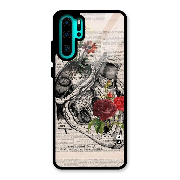 Heart Newspaper Glass Back Case for Huawei P30 Pro