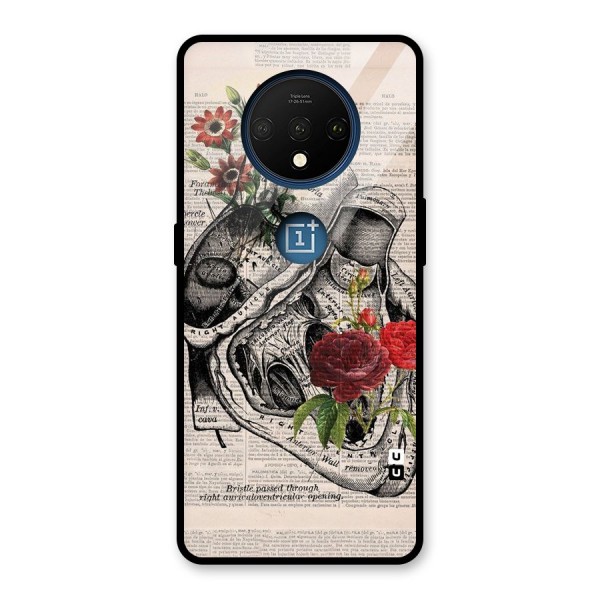 Heart Newspaper Glass Back Case for OnePlus 7T