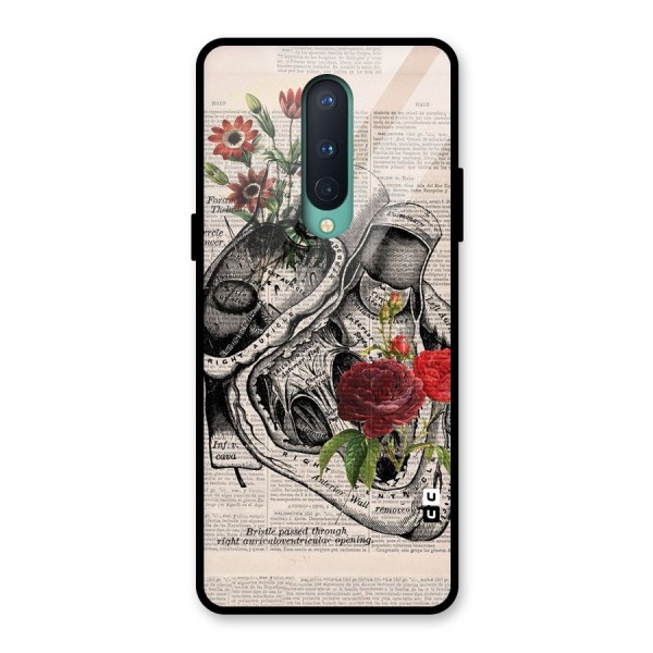 Heart Newspaper Glass Back Case for OnePlus 8