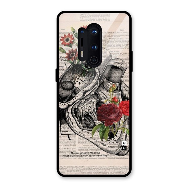 Heart Newspaper Glass Back Case for OnePlus 8 Pro