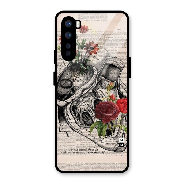 Heart Newspaper Glass Back Case for OnePlus Nord