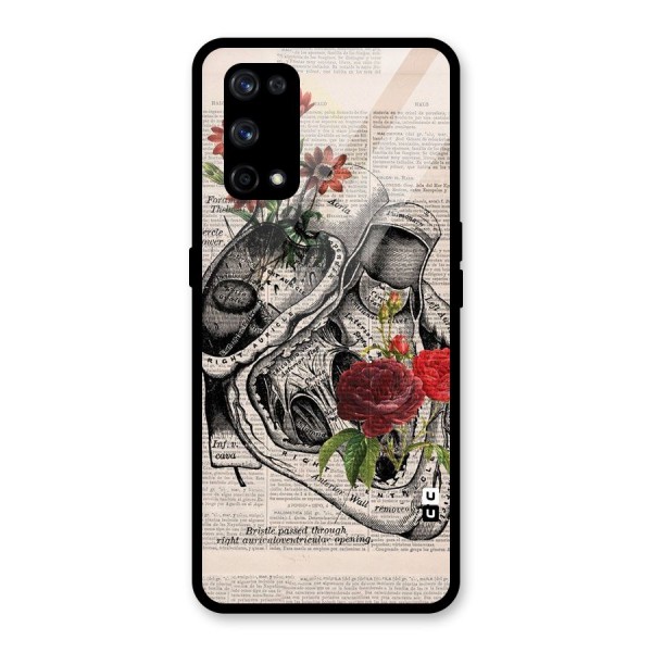 Heart Newspaper Glass Back Case for Realme X7 Pro