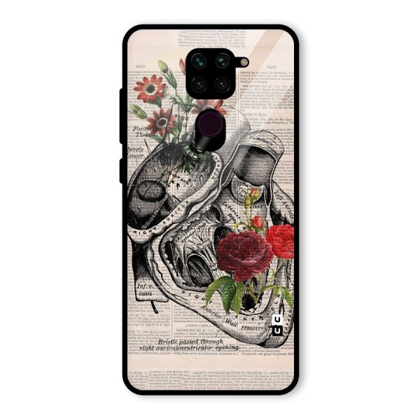 Heart Newspaper Glass Back Case for Redmi Note 9