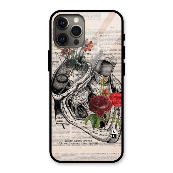 Heart Newspaper Glass Back Case for iPhone 12 Pro Max