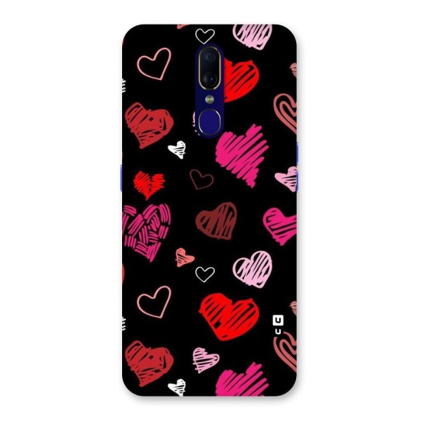 Hearts Art Pattern Back Case for Oppo A9
