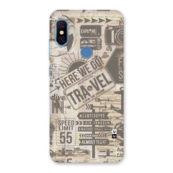 Here We Travel Back Case for Redmi Note 6 Pro