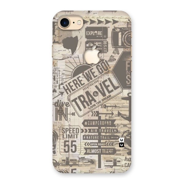 Here We Travel Back Case for iPhone 7 Apple Cut