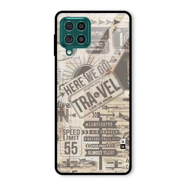 Here We Travel Glass Back Case for Galaxy F62