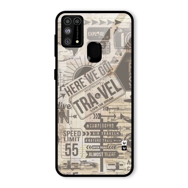 Here We Travel Glass Back Case for Galaxy M31