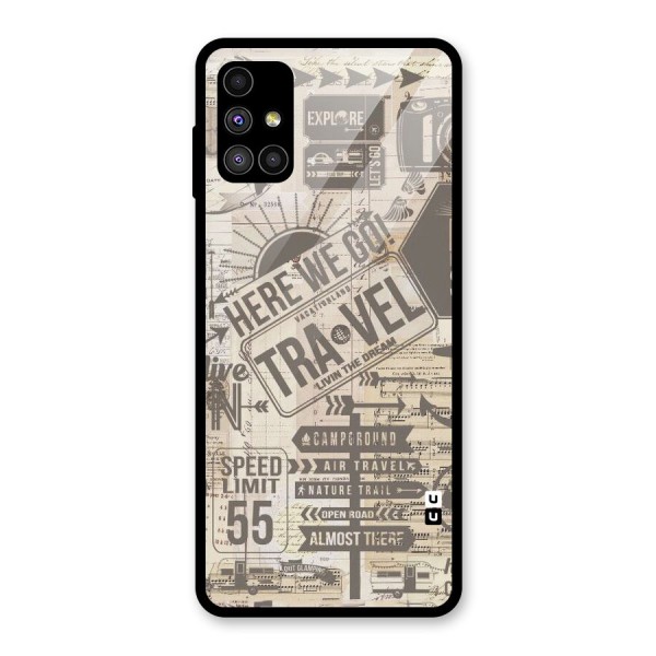 Here We Travel Glass Back Case for Galaxy M51