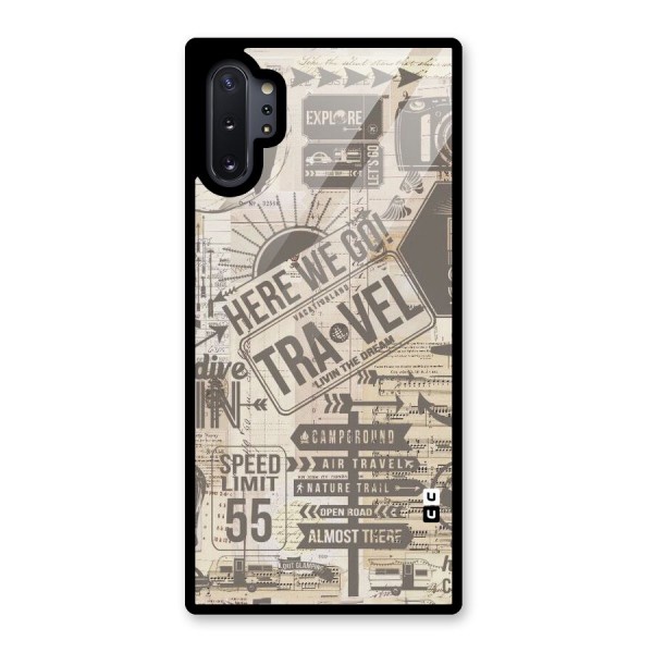 Here We Travel Glass Back Case for Galaxy Note 10 Plus