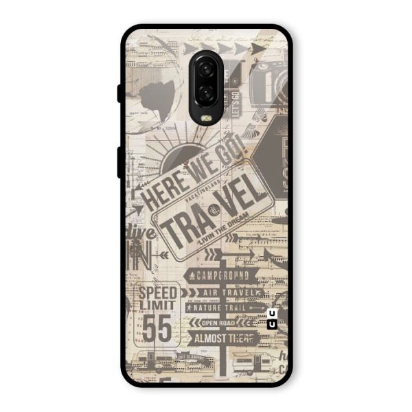 Here We Travel Glass Back Case for OnePlus 6T