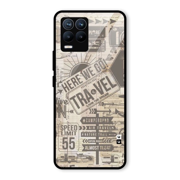 Here We Travel Glass Back Case for Realme 8 Pro