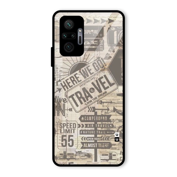 Here We Travel Glass Back Case for Redmi Note 10 Pro