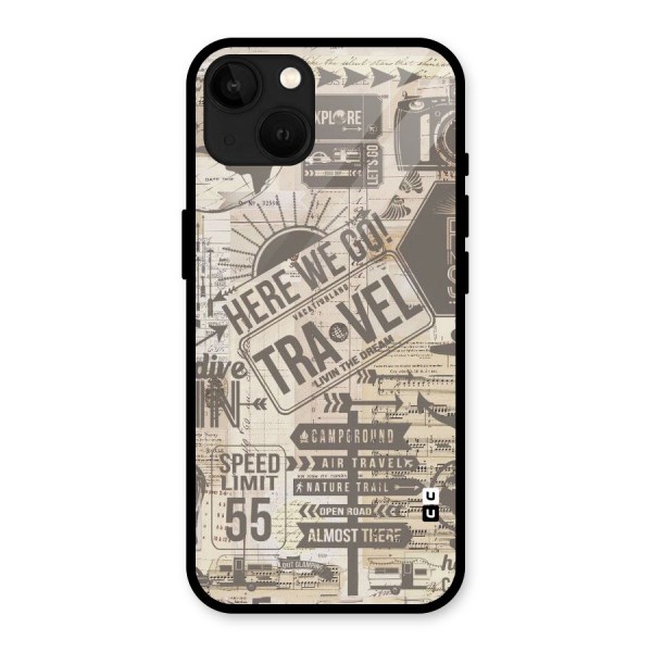 Here We Travel Glass Back Case for iPhone 13