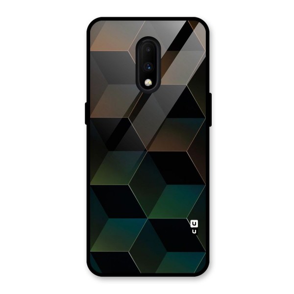 Hexagonal Design Glass Back Case for OnePlus 7