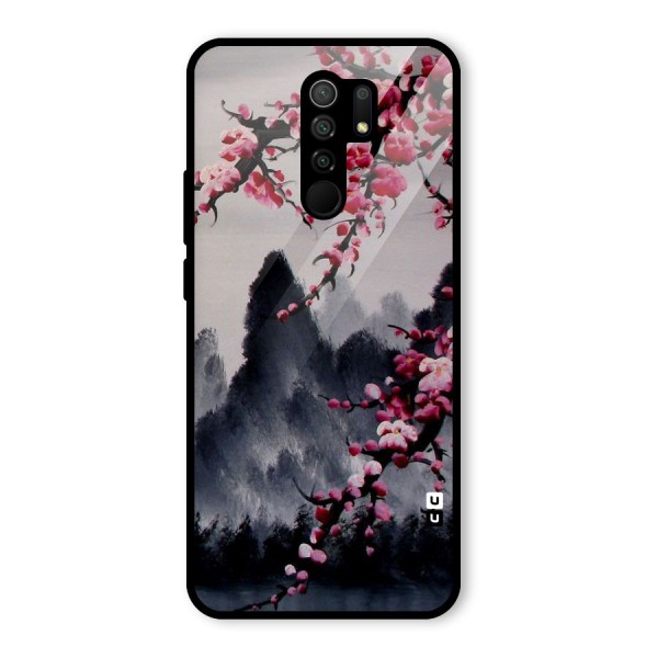Hills And Blossoms Glass Back Case for Redmi 9 Prime
