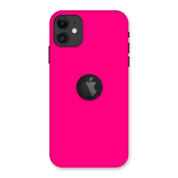 Hot Pink Back Case for iPhone 11 Logo Cut