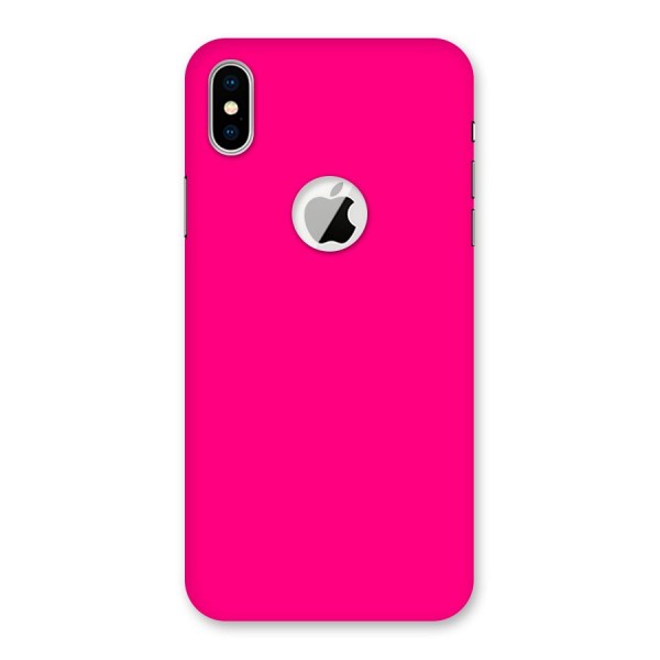 Hot Pink Back Case for iPhone X Logo Cut