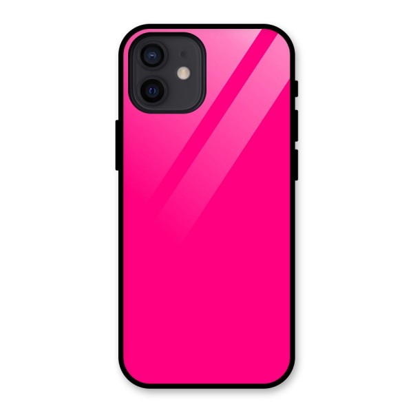 Hot Pink Glass Back Case for iPhone 12