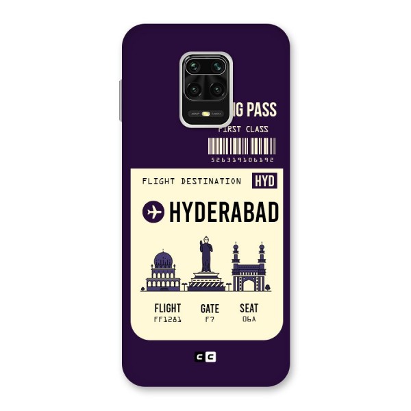 Hyderabad Boarding Pass Back Case for Redmi Note 9 Pro
