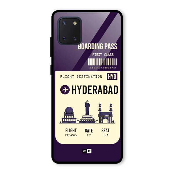 Hyderabad Boarding Pass Glass Back Case for Galaxy Note 10 Lite