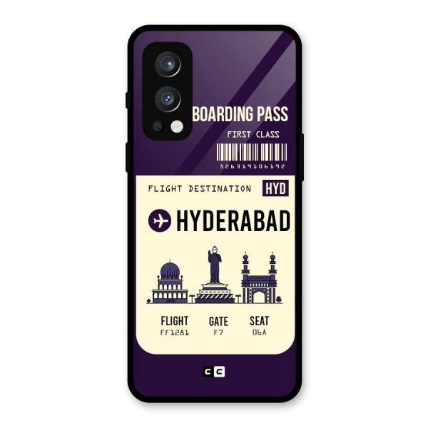 Hyderabad Boarding Pass Glass Back Case for OnePlus Nord 2 5G