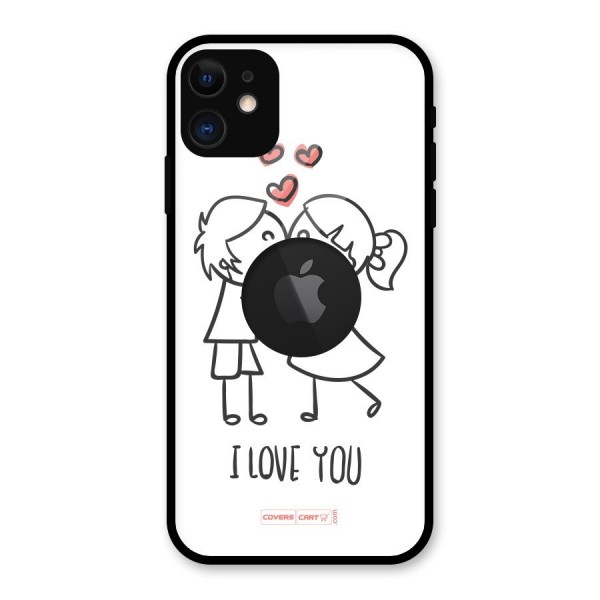 I Love You Glass Back Case for iPhone 11 Logo Cut