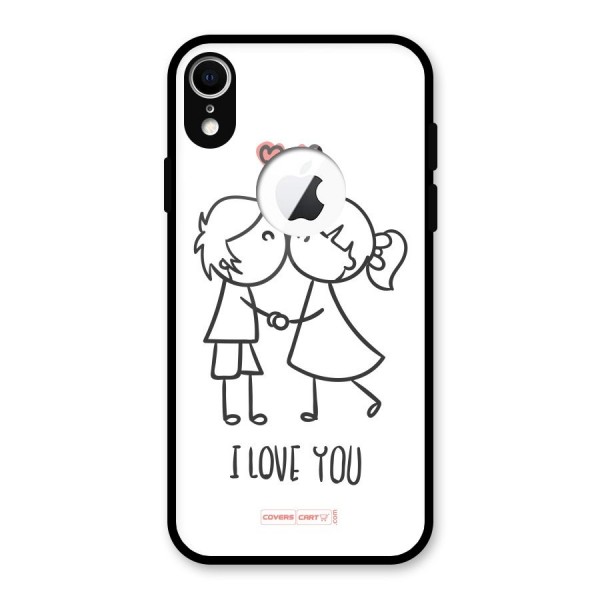 I Love You Glass Back Case for iPhone XR Logo Cut