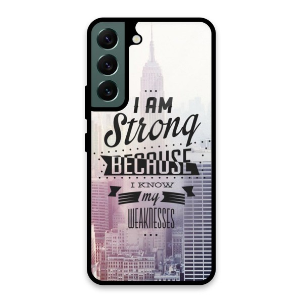 I am Strong Glass Back Case for Galaxy S22 5G