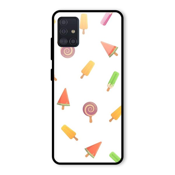 Ice Cream Colors Glass Back Case for Galaxy A51