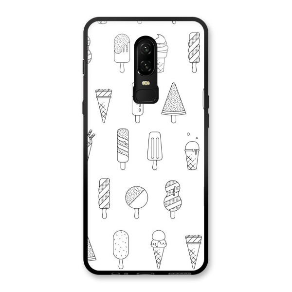 Ice Cream Lines Glass Back Case for OnePlus 6