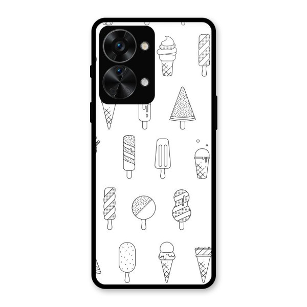 Ice Cream Lines Glass Back Case for OnePlus Nord 2T