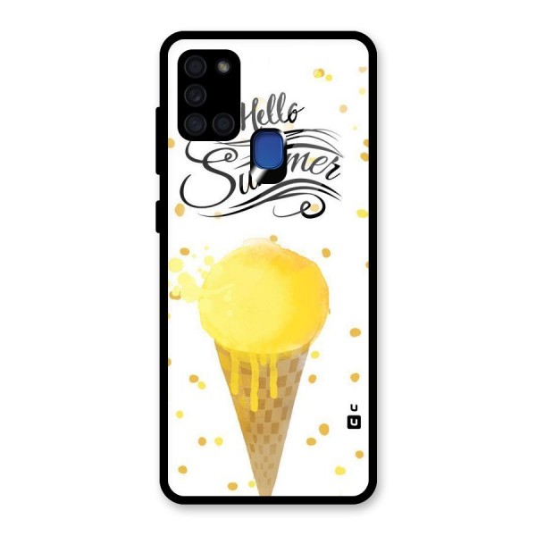 Ice Cream Summer Glass Back Case for Galaxy A21s