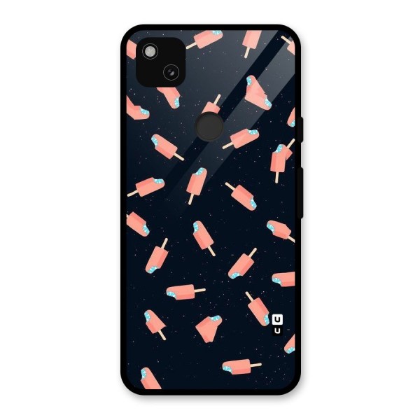 Icy Pattern Glass Back Case for Google Pixel 4a