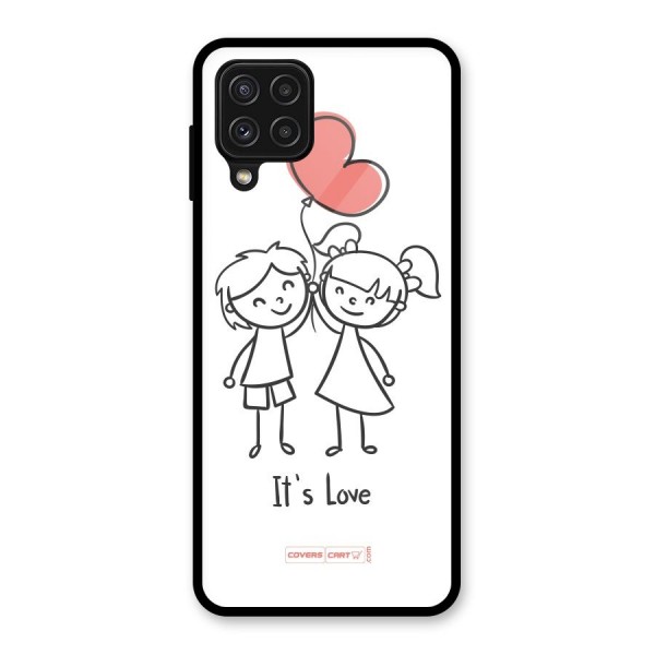 Its Love Glass Back Case for Galaxy A22 4G