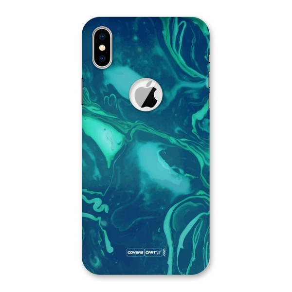 Jazzy Green Marble Texture Back Case for iPhone X Logo Cut