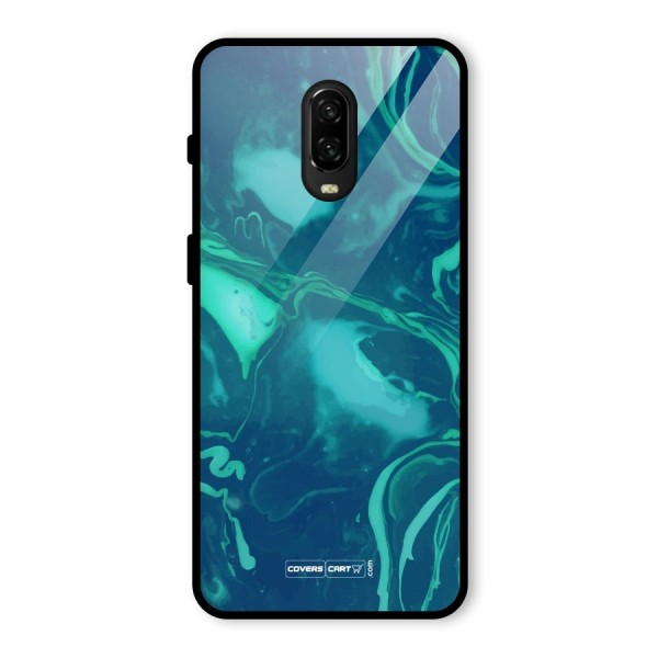 Jazzy Green Marble Texture Glass Back Case for OnePlus 6T