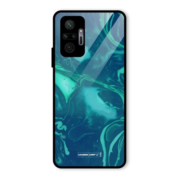 Jazzy Green Marble Texture Glass Back Case for Redmi Note 10 Pro