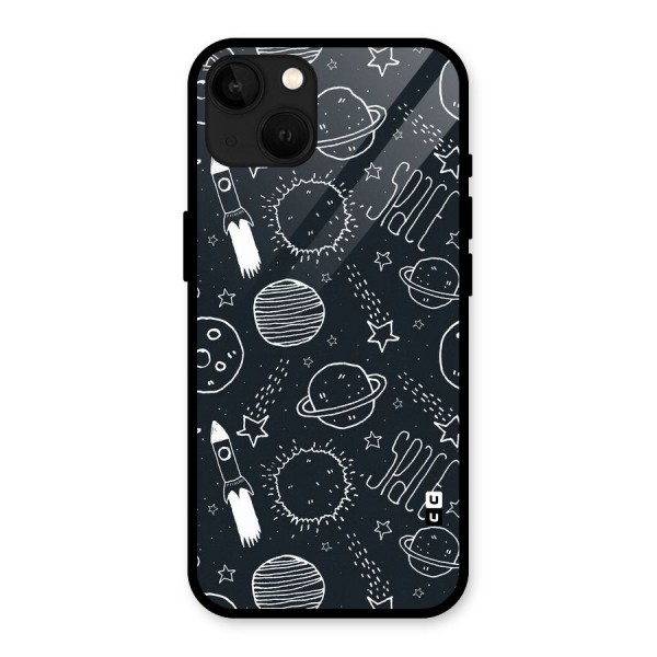 Just Space Things Glass Back Case for iPhone 13