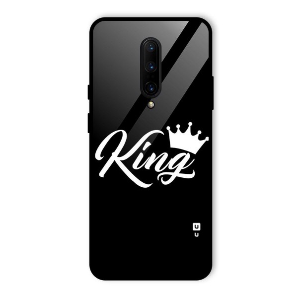 King Crown Typography Glass Back Case for OnePlus 7 Pro