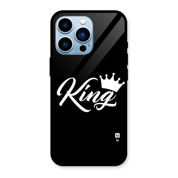 King Crown Typography Glass Back Case for iPhone 13 Pro