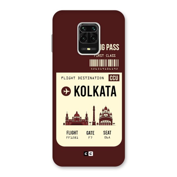 Kolkata Boarding Pass Back Case for Redmi Note 9 Pro