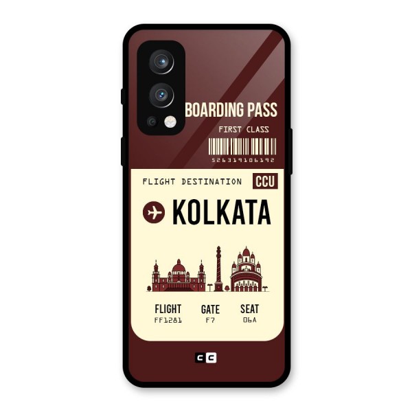 Kolkata Boarding Pass Glass Back Case for OnePlus Nord 2 5G